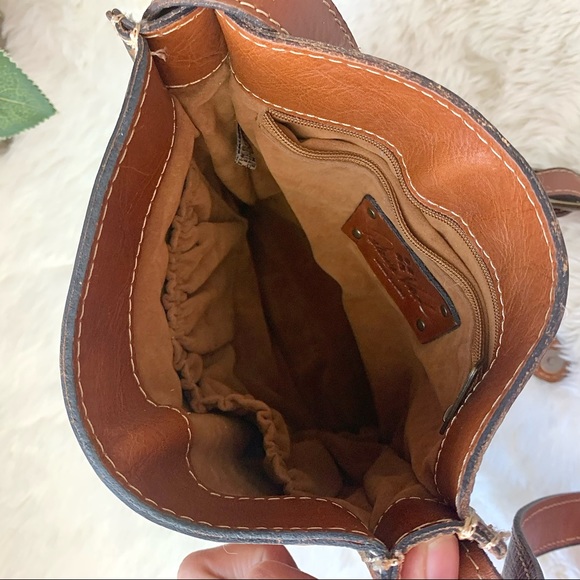 Patricia Nash Venezia Pouch Crossbody Leather Postcard Stamp Print Shoulder Bag - Picture 8 of 16